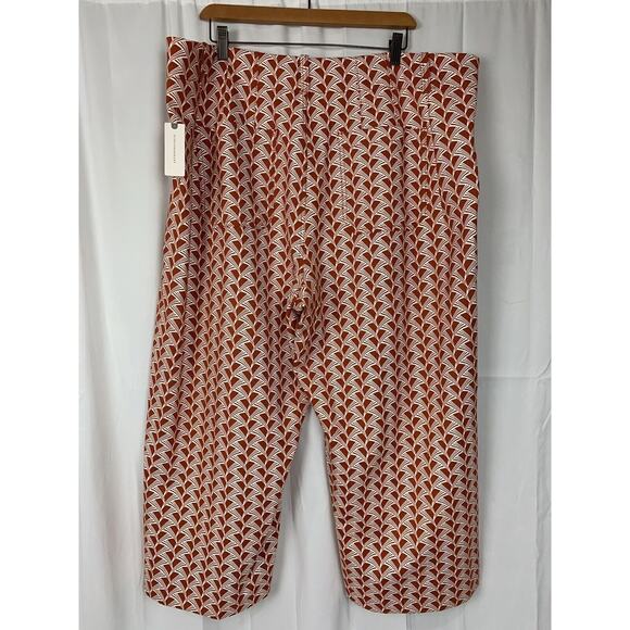 Maeve Anthropologie The Collette Orange Graphic Print Cropped Wide Leg Pants NWT - Picture 4 of 13